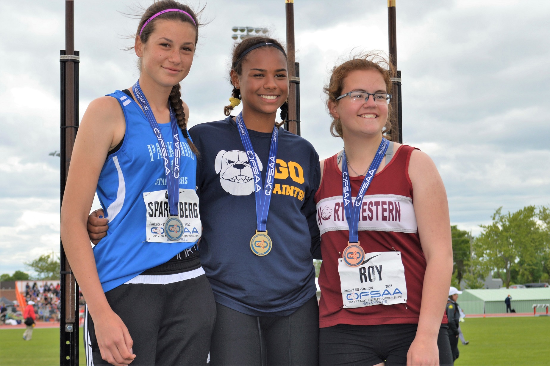 Anij on podium for javelin